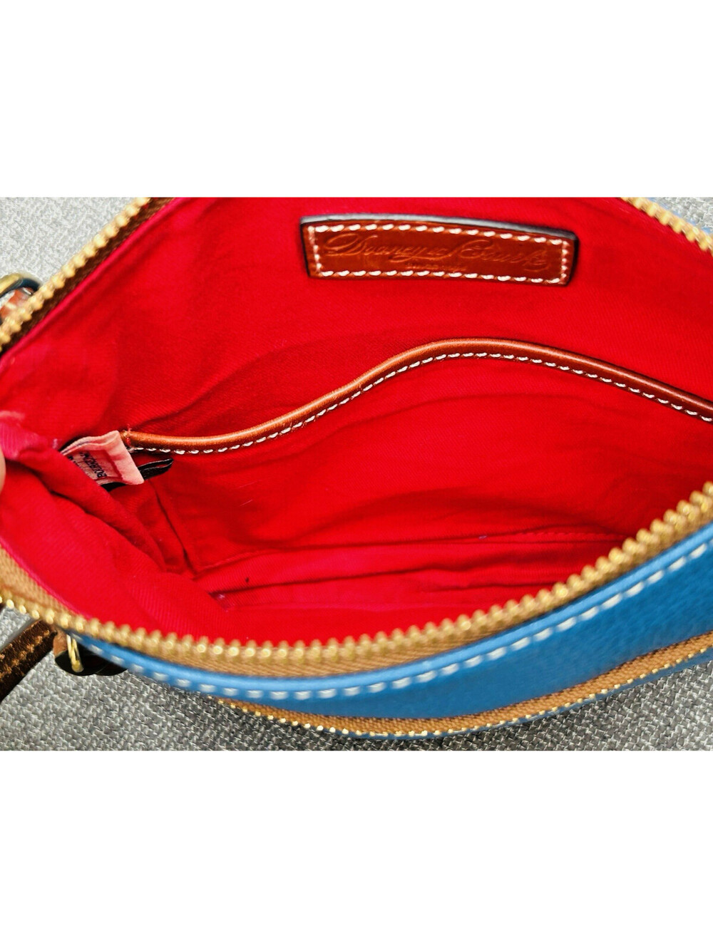 Dooney & Bourke Pebble Leather Royal Blue Crossbody Bag Purse Y2K Boho - Picture 14 of 15